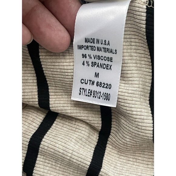 Citizens Of Humanity Selma Turtleneck In Oatmeal Stripe Rinse Sz M New - Picture 8 of 9